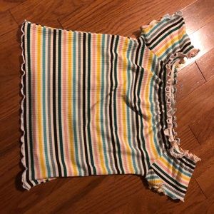 Striped Off The Shoulder Tee